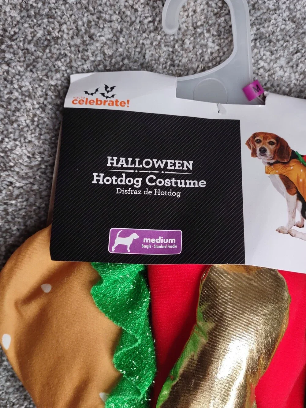 Dog Costume HOTDOG Sz Medium Pet Halloween Costume NEW Beagle Spaniel Pug